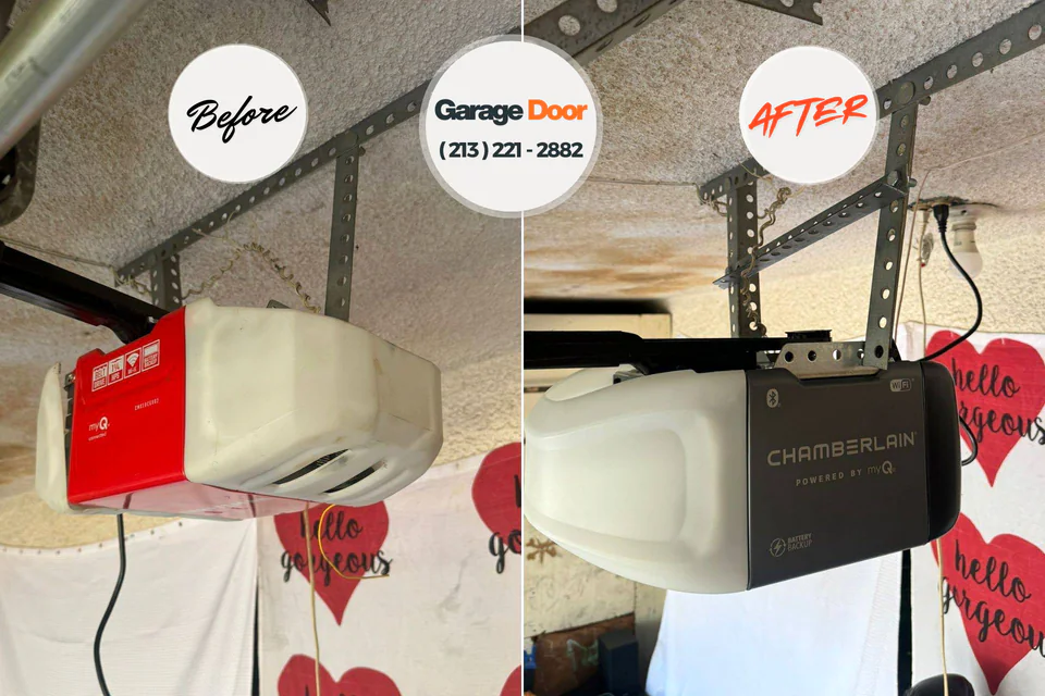 Before and after: garage door repair Norco, LA